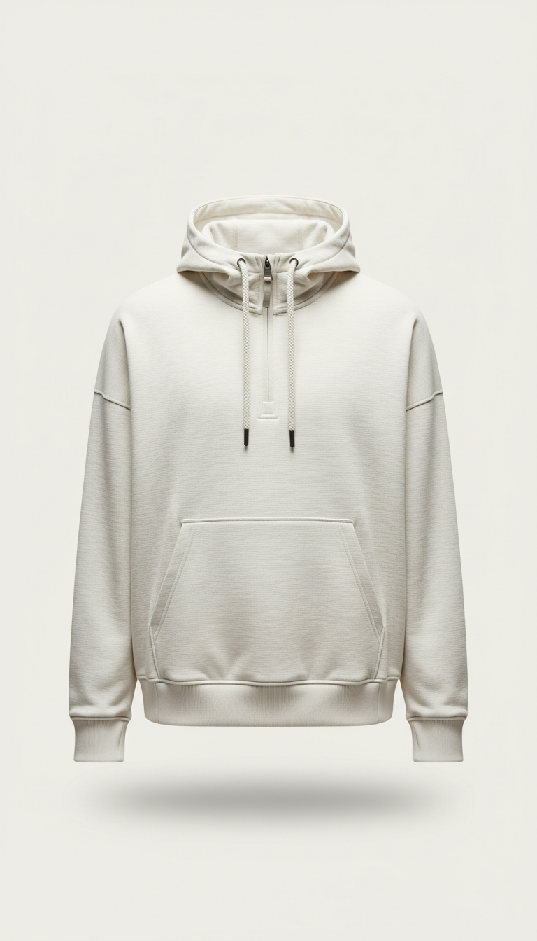 Bone White Technical Pullover Hoodie