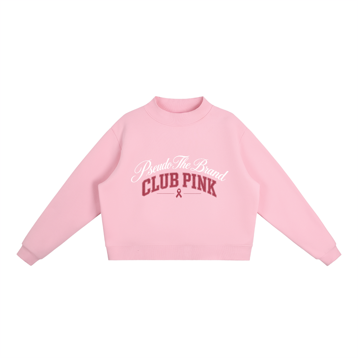 Breast Cancer Awareness: Club Pink Mock Neck Crew