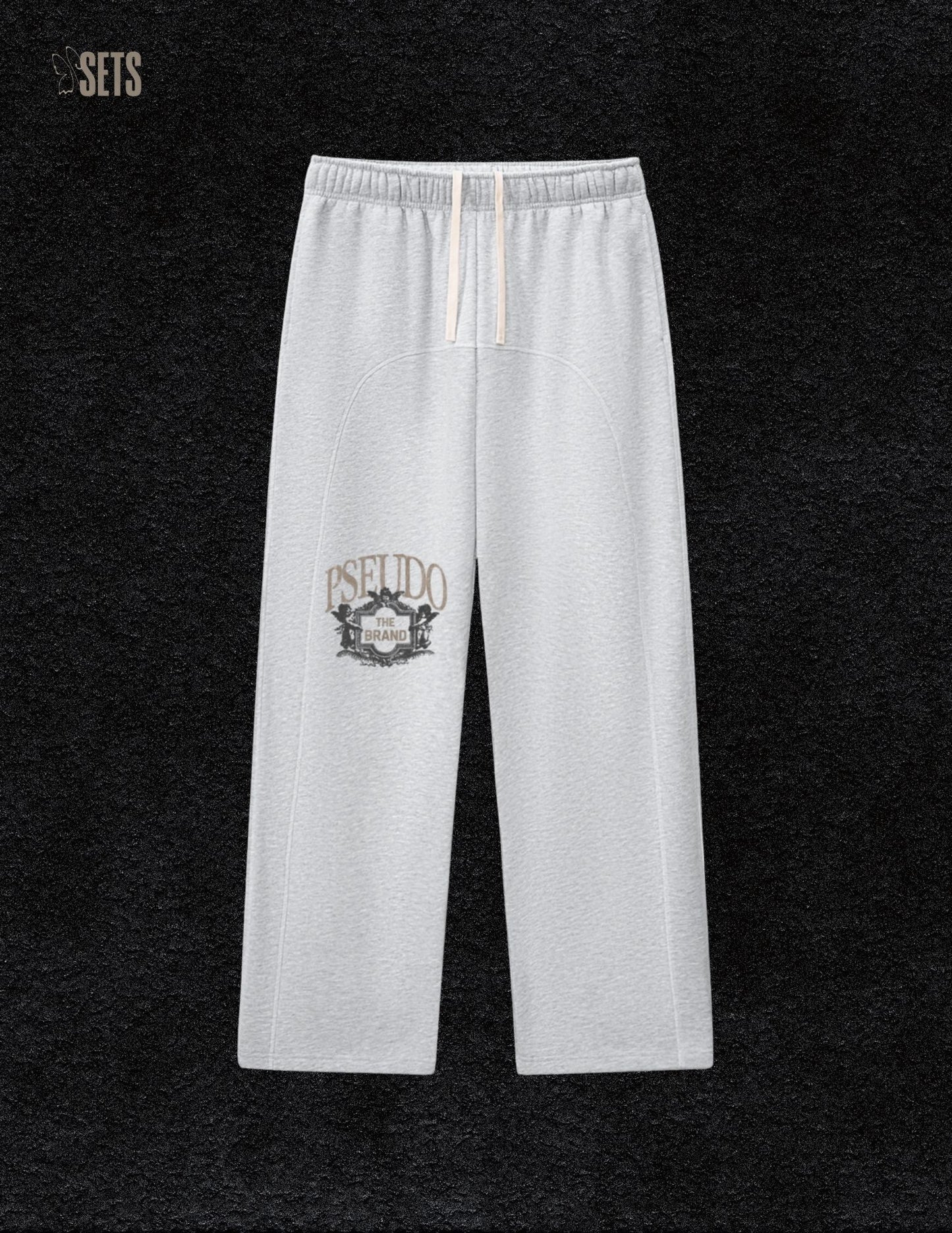 Grey Contrast-Stitched Sweatpants