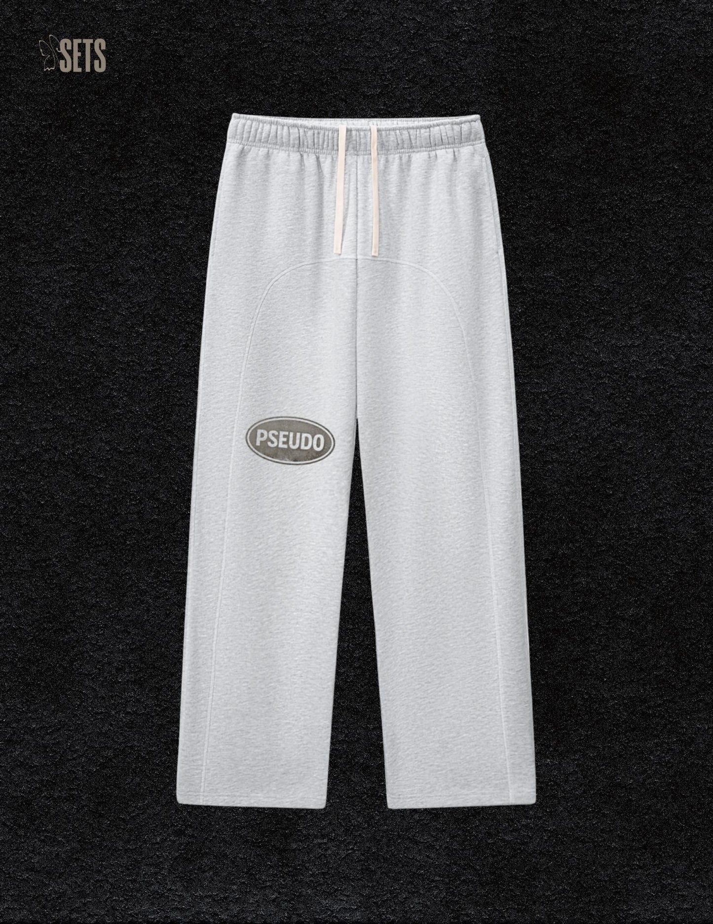 Grey Contrast-Stitched Sweatpants