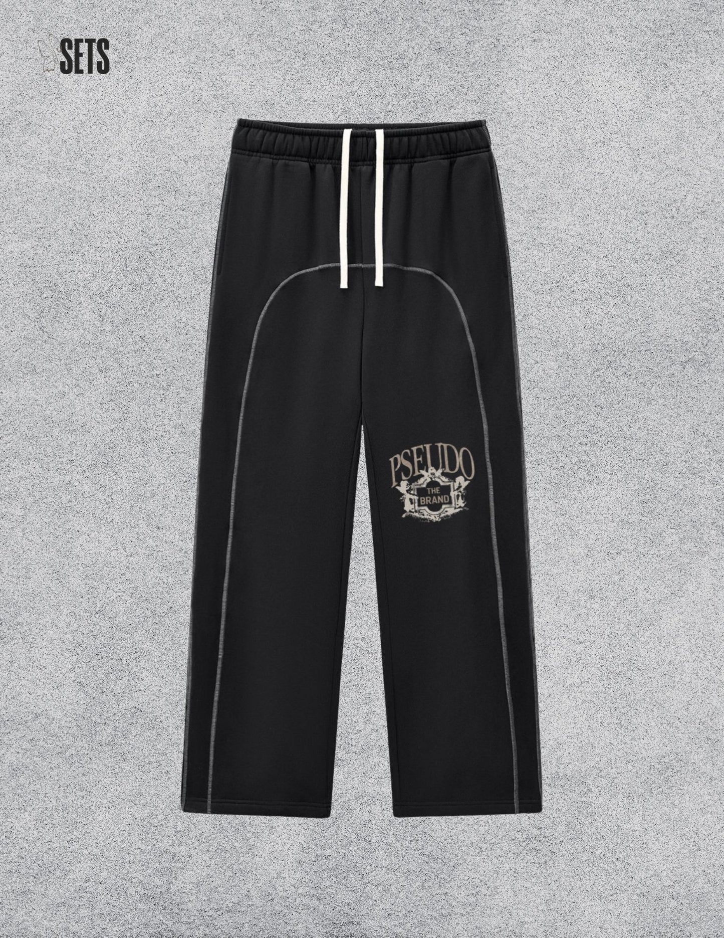 Black Contrast-Stitched Sweatpants