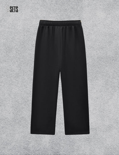 Black Contrast-Stitched Sweatpants