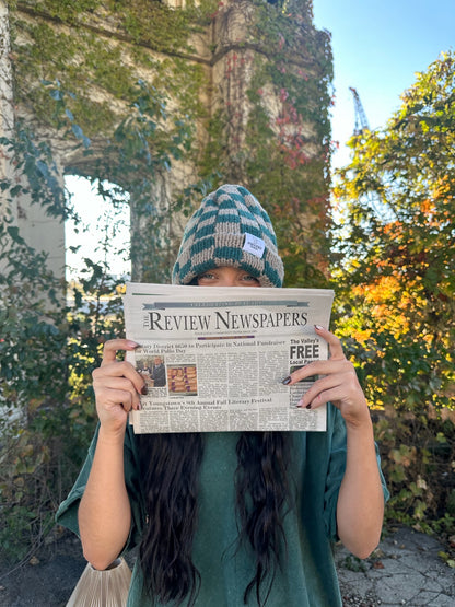 Companion Beanie - Ivy & Tan Checkered