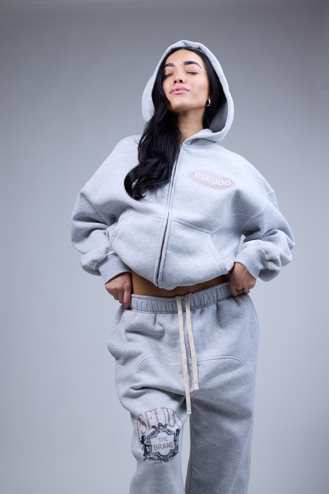 Grey Contrast-Stitched Sweatpants