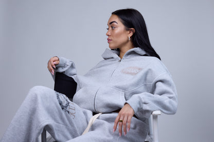 Grey Contrast-Stitched Sweatpants
