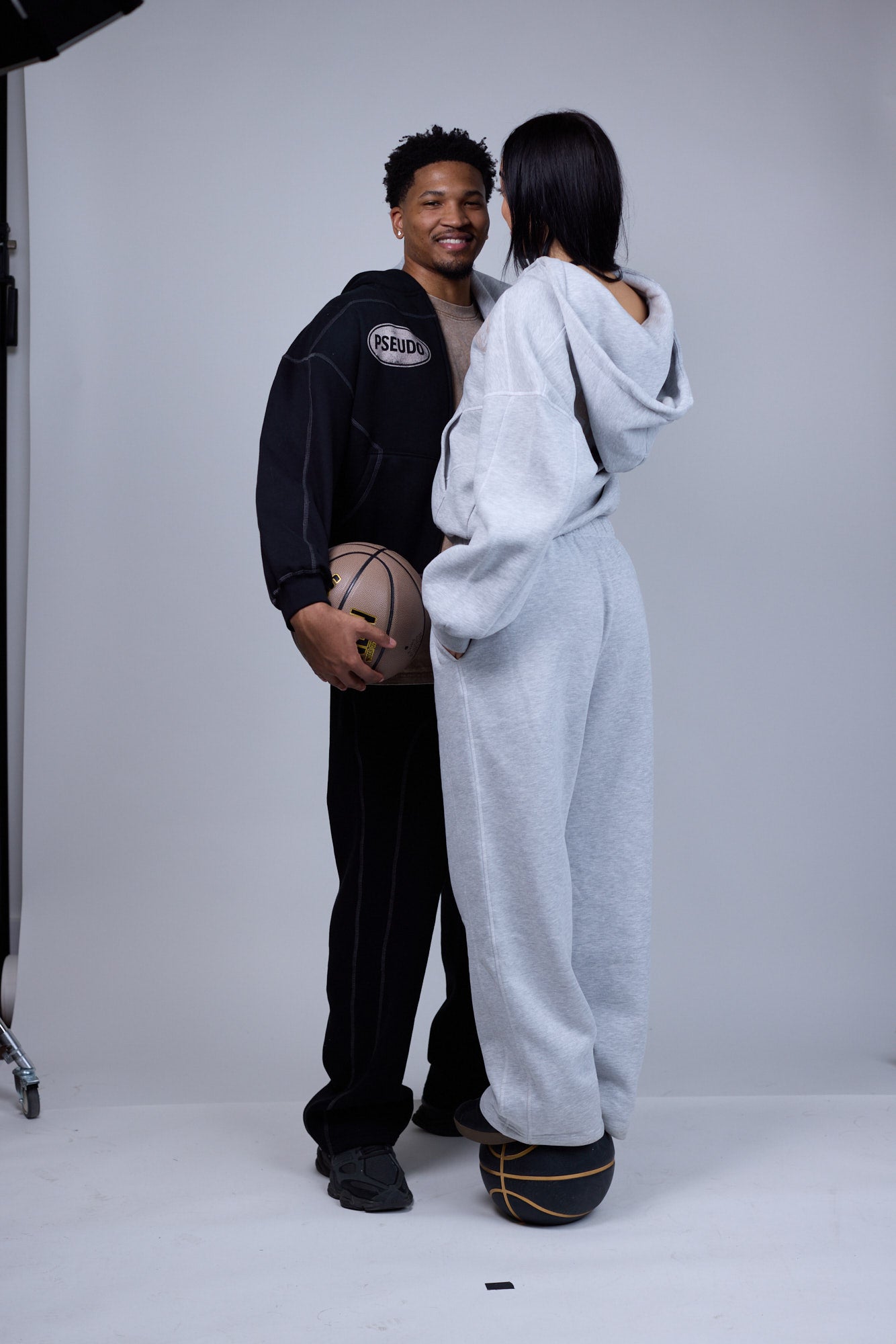 Black Contrast-Stitched Sweatpants