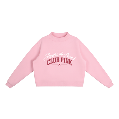 Breast Cancer Awareness: Club Pink Mock Neck Crew