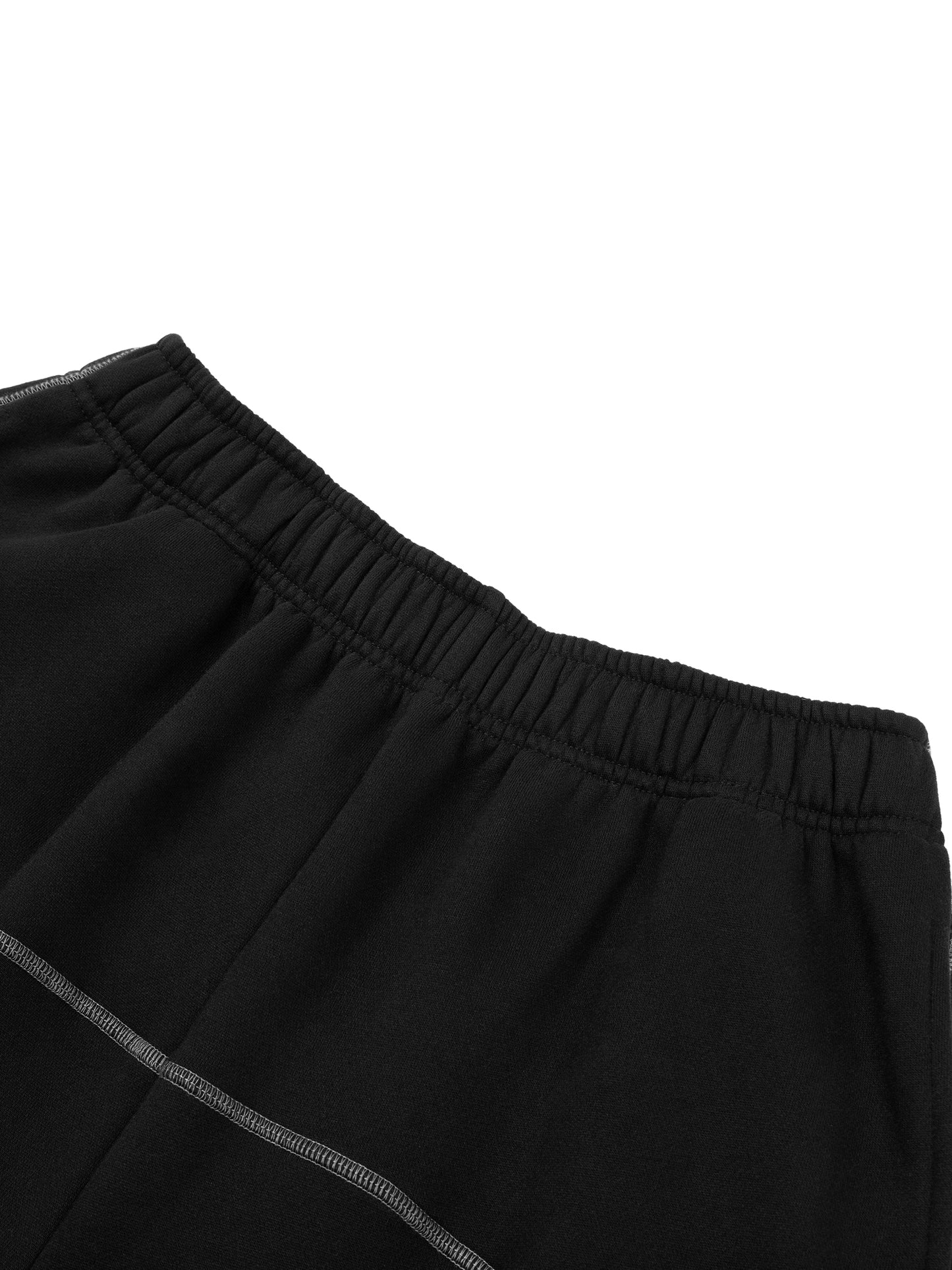 Black Contrast-Stitched Sweatpants