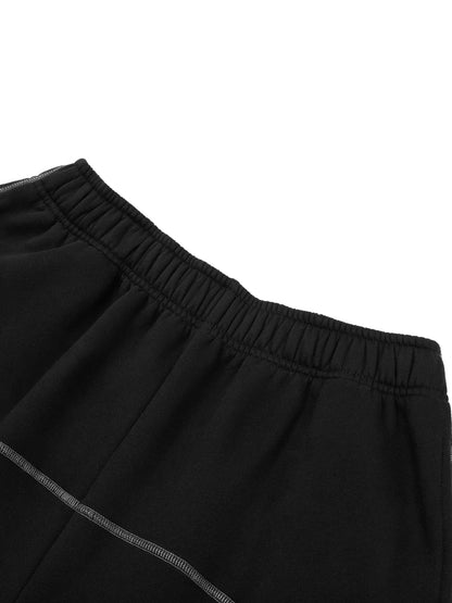 Black Contrast-Stitched Sweatpants